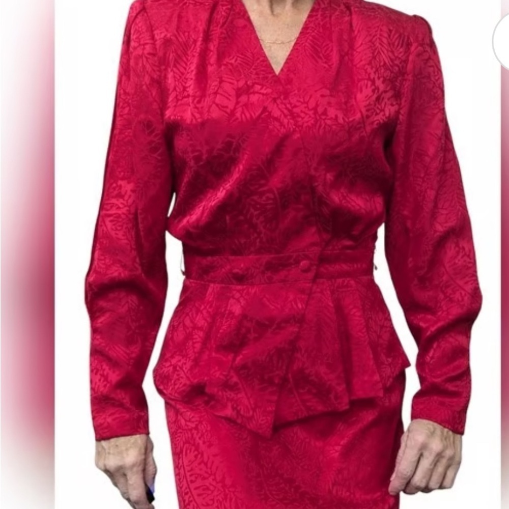 Argenti Red Silk Vintage Blouse
